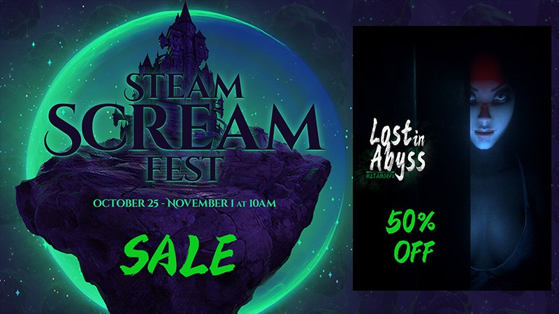 UGMAXact's tweet photo. 2022 Steam scream fest
OCTOBER 25 – NOVERMBER 1 AT 10AM 
Lost in Abyss Sale 50% OFF
https://t.co/rRWGtINRVU
Wish you a good time with the big ghost, happy Halloween! Come on , Let’s party！！ https://t.co/0pMPgrfZFI