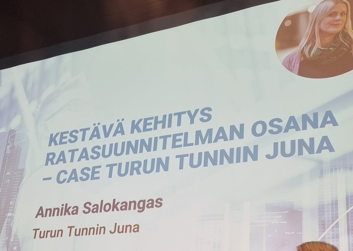 Kestävä kehitys ratasuunnitelman osana Annika Salokangas <a href="/TunninJuna/">Turun tunnin juna | Turku One Hour Train</a> 
<a href="/ArkanceSystemFi/">Arkance Systems Finland Oy</a> #Arkancesummit