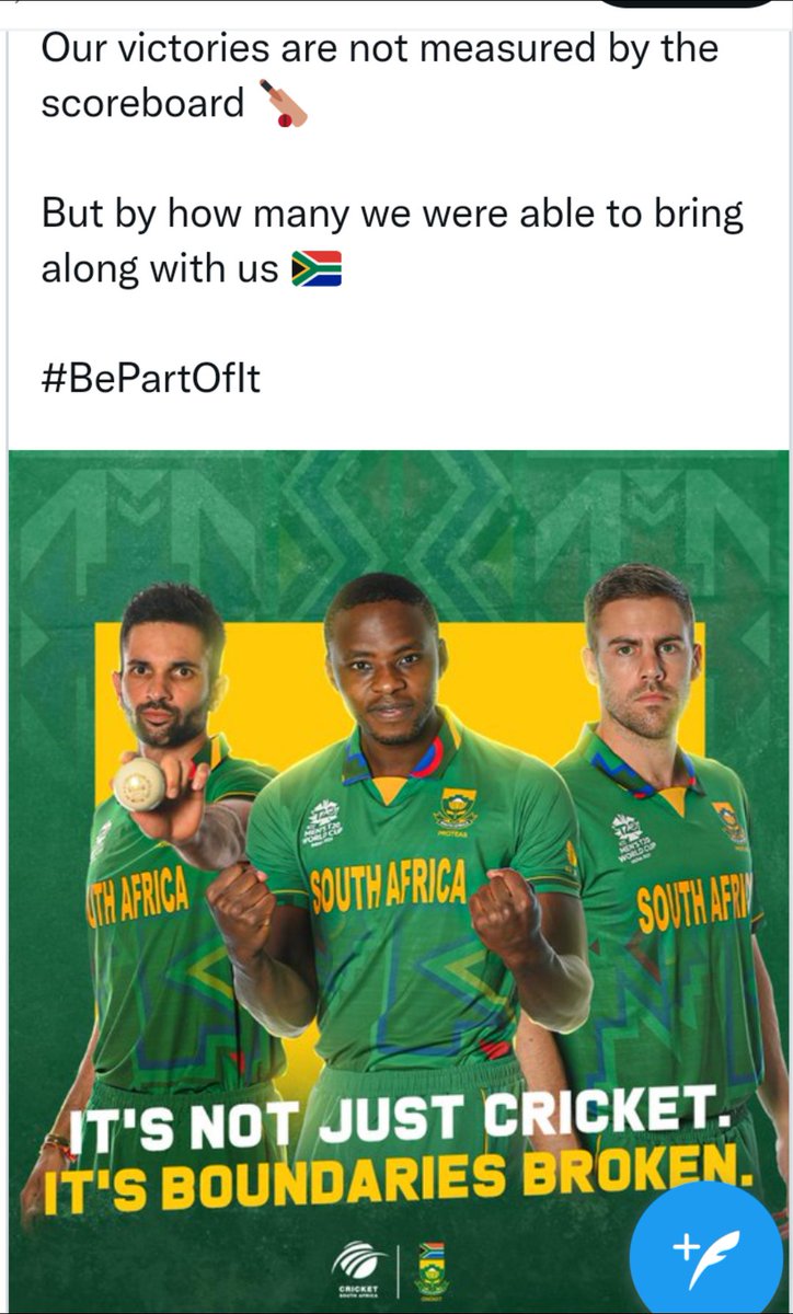 MeritPlayer17's tweet photo. @ProteasMenCSA Yesterday's rain was just mother nature making sure that the 4 teams that qualify for the semis are teams who actually care about the scoreboard... https://t.co/iDfdwjq9eT