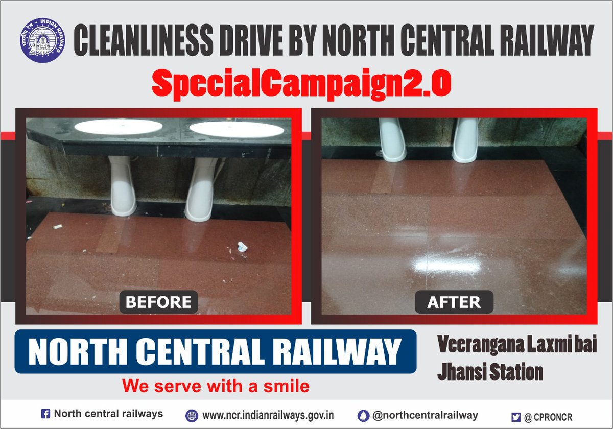 CPRONCR's tweet photo. Cleanliness under #SpecialCampaign2.0 at #VGLB Jhansi station under Jhansi division

 @DARPG_GoI  @PMOIndia  @RailMinIndia @DrJitendraSingh

#SpecialCampaign2.0 https://t.co/RfzEsjB8DZ