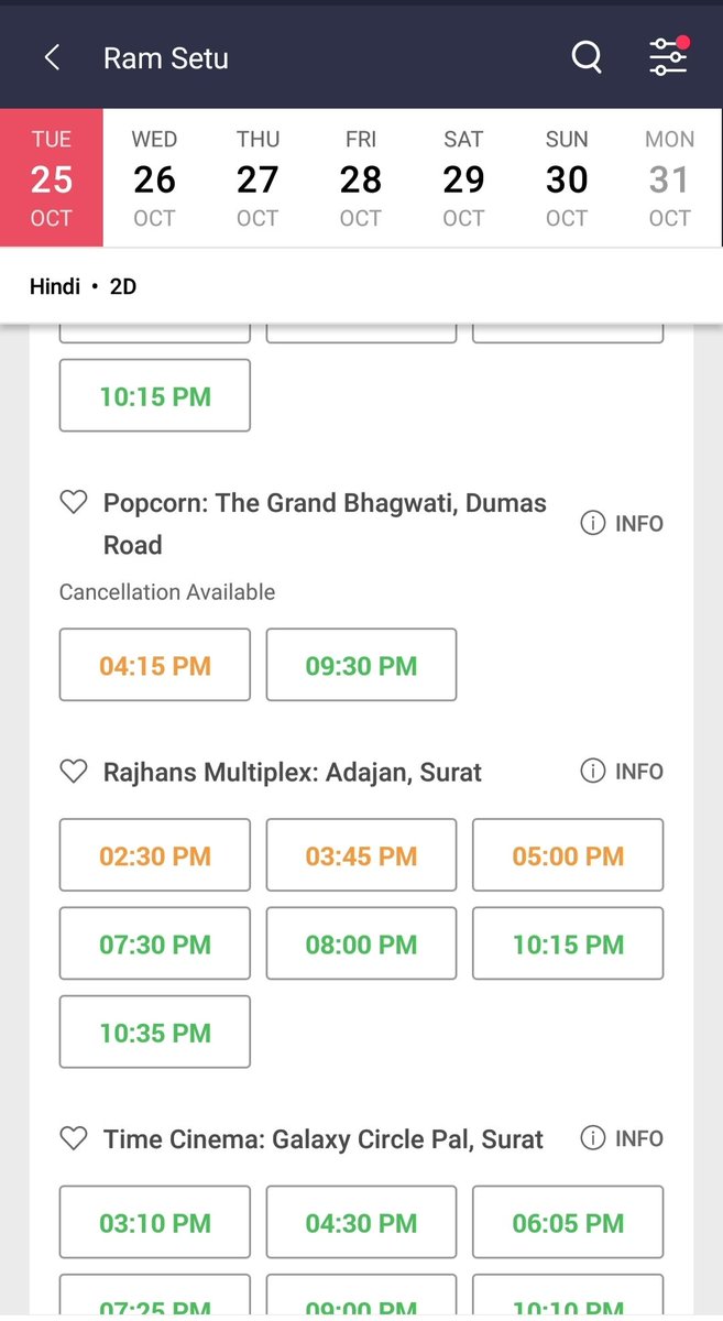 Priyam_Sharmaaa's tweet photo. #Surat bhi machaa raha hain💪💯🔥
RamSetu storms everywhere 🚩🚩
#AkshayKumar𓃵
#RamSetuInCinemasNow
#RamSetuFDFS https://t.co/AQL1EPFsbQ