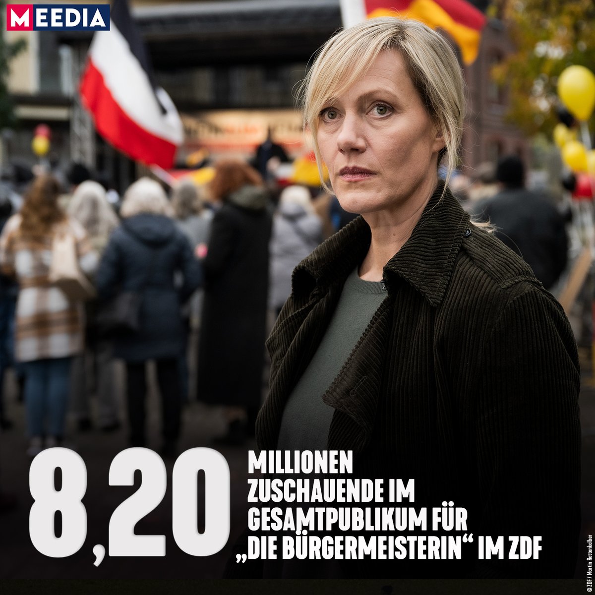 MEEDIA's tweet photo. Die gestrige Prime-Time entschied das ZDF-Drama "Die Bürgermeisterin" mit guten Quoten für sich #VideoDaily
https://t.co/DCd6pJRbvA https://t.co/z3oyXo1eNm