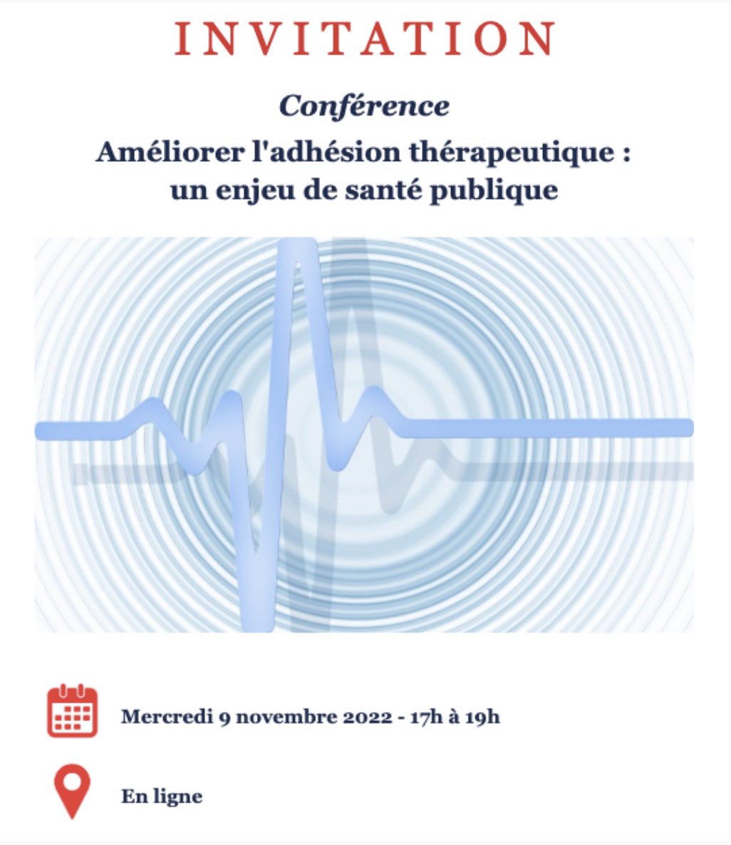 🟣 Conférence Améliorer l’adhésion thérapeutique 🟣

Le non suivi d’un traitement peut avoir de lourdes conséquences sur la santé.

Nous organisons une conférence en ligne pour présenter les solutions concrètes pour inverser cette tendance.

📆 Le 9/11

👉 bit.ly/3f06I9T