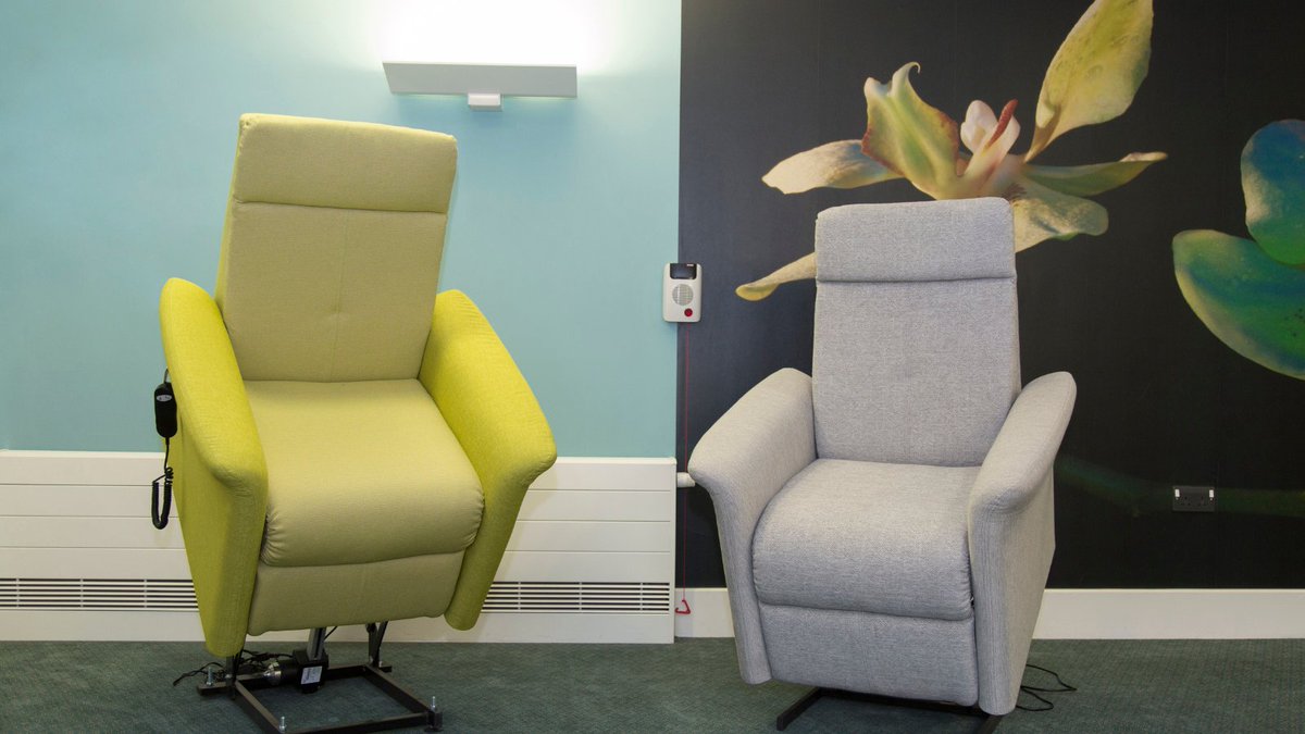 Handbuilt in Britain, our slim-line and compact lotus electric rise and recliner from our accentu8 range is elegant &amp; modern and complements many environments from private homes to residential care homes. User weights range from 19 to 50 st wilcare.co.uk #riseandrecline
