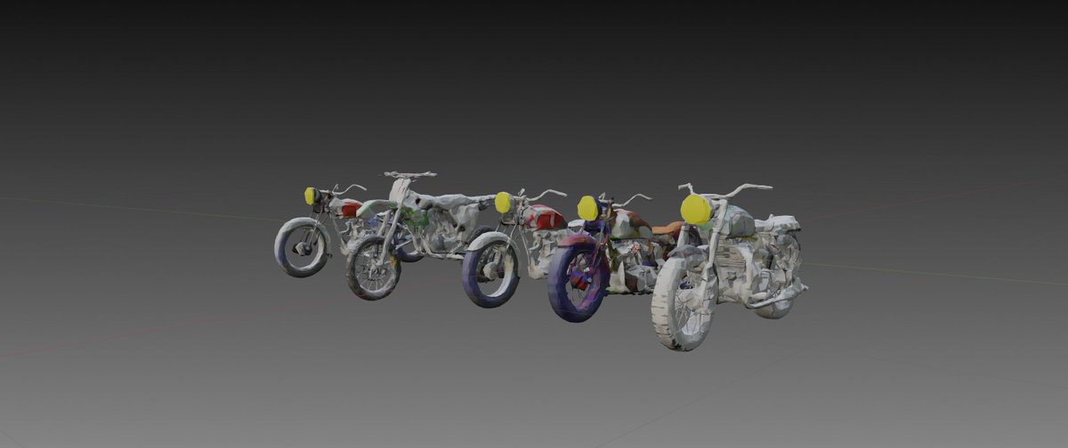 OmisoNFT's tweet photo. とりあえず思考停止で公式のColabノートブックをポチポチ。。。#NVIDIA #GET3D
バイクがたくさん納車されました🏍🤲
(全部開く気力が…)
お試しだけどそれなりに形になっていてなんだか可愛いです🥺❤️
次こそローカルで…🥺(docker初心者🔰) https://t.co/0JiMZdZzf9