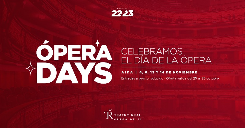 Teatro_Real's tweet photo. Celebramos el #DíaDeLaÓpera con los #OperaDays ✨
Más de mil entradas para #AidaTR con hasta un 45% de descuento durante 48 horas ✔ ¡Una oportunidad única!
#Ópera #Aida #Verdi #Madrid #WorldOperaDay #VenAlRealPorMenos