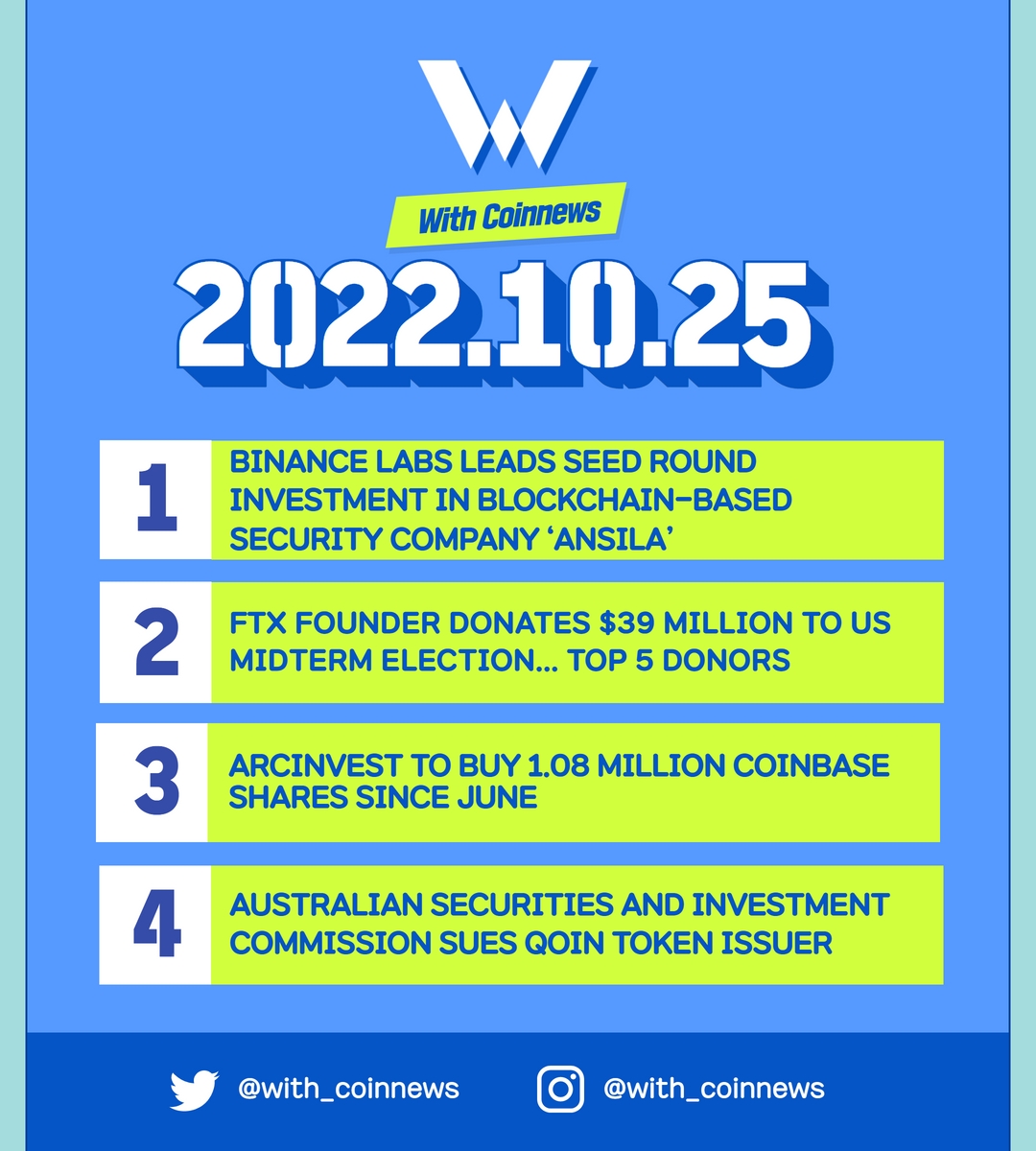 with_coinnews's tweet photo. 💡 With_coin 💡
#withcoinnews
October 25th morning news
#btc #coin #coinnews
#withcoinnews #cryptonews #crypto
#cryptocurrencies #bitcoin
#blockchain #BlockchainNews #StableCoi https://t.co/G4yIuNR85q