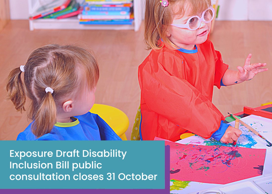 Gentle reminder – the Disability Inclusion Bill Exposure Draft public consultation closes on 31 October. By sharing your invaluable insights and experiences, you will help shape these important reforms. Learn more: bit.ly/3e829dg #inclusion #disabilitytwitter #disability