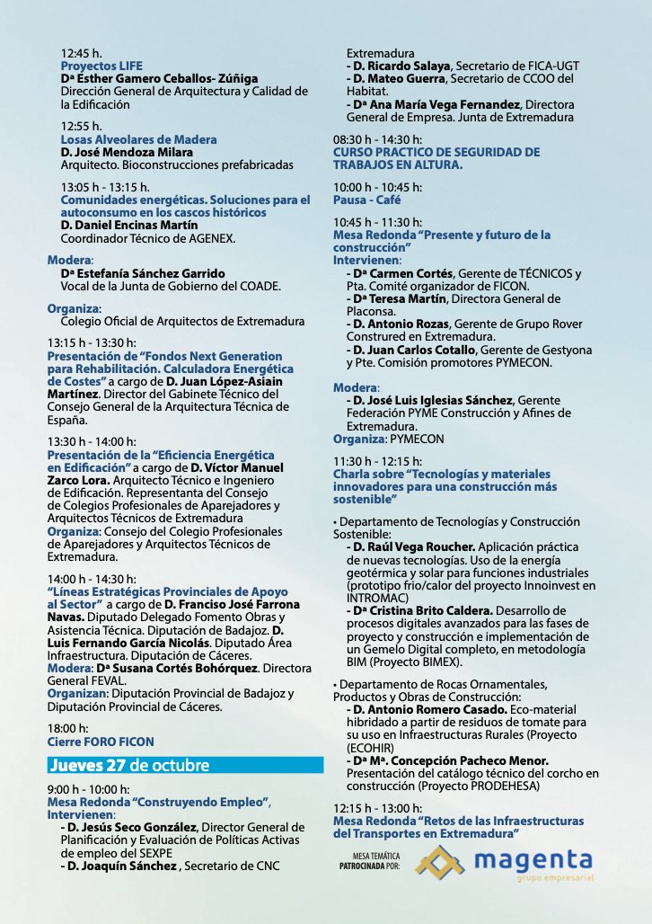 FiconFeval's tweet image. ⌛️Cuenta atrás para que comience #ForoFicón 🏗.
Mañana abre sus puertas en @FEVAL_ en #DonBenito. 
El programa viene cargado de novedades y jornadas muy interesantes. 🔝
INSCRÍBETE AHORA  ➡ feval.com/ficon/
 #feriasextremadura #feval #extremadura #Construcción