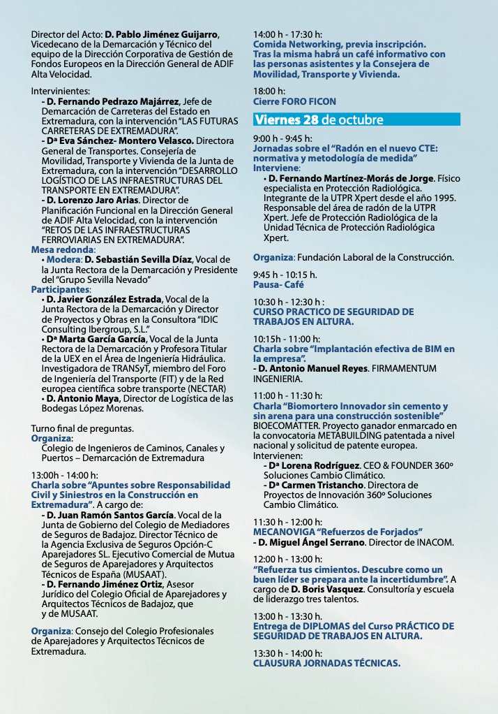 FiconFeval's tweet image. ⌛️Cuenta atrás para que comience #ForoFicón 🏗.
Mañana abre sus puertas en @FEVAL_ en #DonBenito. 
El programa viene cargado de novedades y jornadas muy interesantes. 🔝
INSCRÍBETE AHORA  ➡ feval.com/ficon/
 #feriasextremadura #feval #extremadura #Construcción