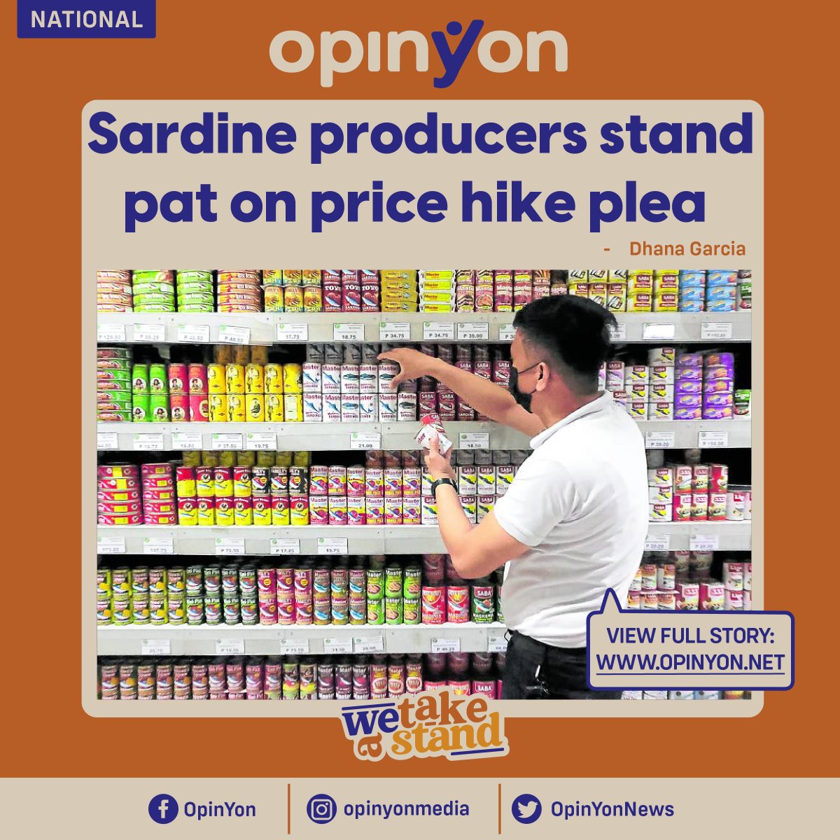 OpinYonNews's tweet photo. CSAP would not withdraw its prior request to increase the price of sardines by P3 due to input costs.
Read more
https://t.co/ejBa0IF0tw
#CannedSardines, #CSAP, #DTI, #FishBan, #MOA, #BFAR https://t.co/087ZfYKuZD