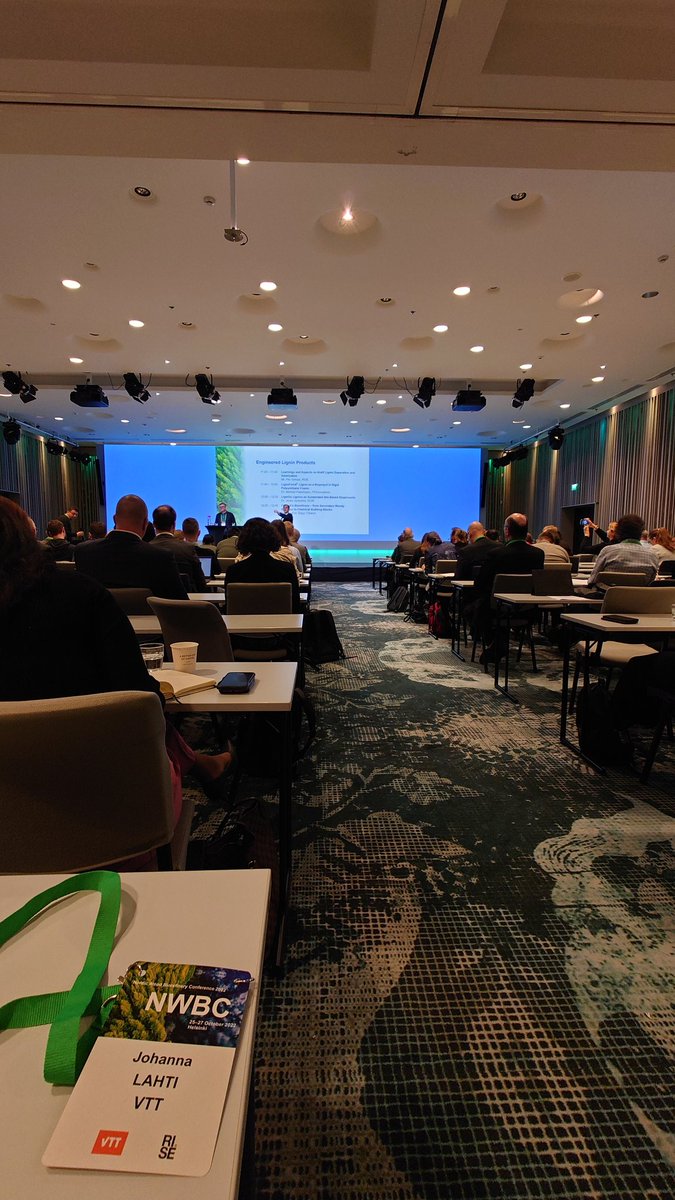 Nordic Wood Biorefinery Conference NWBC organised by @VTTFinland and RISE ongoing in Helsinki presenting the latest news on how to use wood, e.g. cellulose and lignin, in different applications. https://t.co/eD98JtHZWN