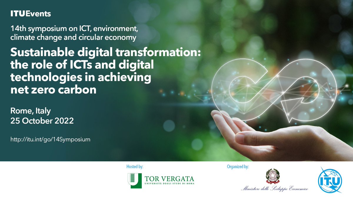 This year’s Symposium on #ICT #Environment #ClimateChange and #CircularEconomy is key to explore ways to ensure #DigitalTransformation plays a key role in #ClimateAction
itu.int/en/osg/dsg/spe…