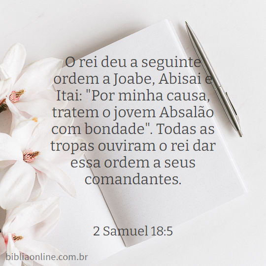 Jair47240183's tweet photo. 2 Samuel 18:5 - Nova Versão Transformadora(NVT)
https://t.co/OB8DEcP5rM
#Bíblia #NVT #BíbliaNVT #2Samuel18 #2Sm18 #rpSp #Deus #Israel #Davi #Absalão #LEIA_A_BÍBLIA #ESTUDE_A_BÍBLIA #CONHEÇA_A_BÍBLIA @bibliaonline @BibliaNVT https://t.co/HpUVVlQLE5