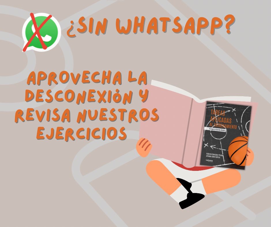 ¡Aprovecha la desconexión y revisa nuestros ejercicios! 🏀

Y si aún no has comprado nuestro libro…¡prepárate para la próxima caída digital y ten a mano ‘Tareas aplicadas al entrenamiento’! 📚 

Consigue tu libro en tareasaplicadas@gmail.com o en Facebook y Twitter 📲