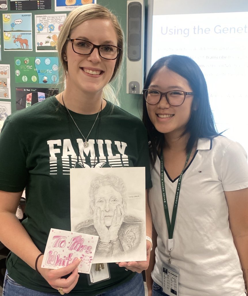 NAHS teacher appreciation projects have started! NAHS members create portraits of their teachers favorite content area icon. This week we have <a href="/TaylorLWhite20/">Taylor Morris White</a> . We hope you enjoy your portrait of Temple Grandin! Thank you for all your hard work in KAP Bio! #maydeforthis