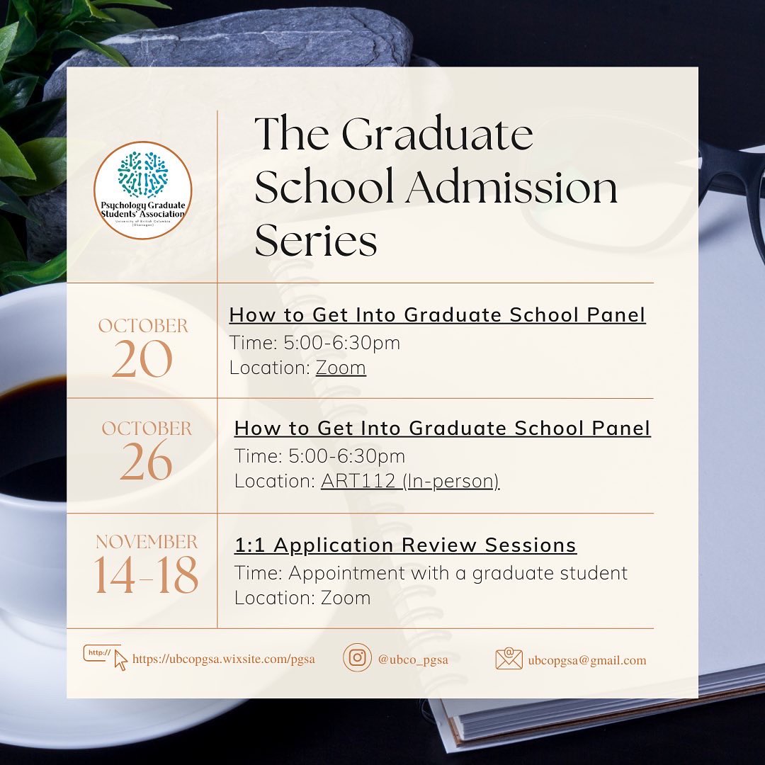 GraduateUbco's tweet photo. 📢 Sign up for our 1-on-1 application review sessions is now open! These sessions are provided by volunteer grad students at #UBCO. Book a virtual 20 min session using this link:https://t.co/jcxqvhEaYM. International and Domestic students are welcome! #firstcomefirstserved https://t.co/jgPIwBgiaE