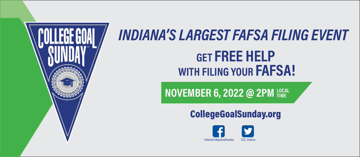 Indiana Commission for Higher Education (@higheredin) on Twitter photo You'll need access to an email account to file your FAFSA during <a href="/CGS_Indiana/">College Goal Sunday</a>! If you don't have an account set up, or forgot your password, check that out now before Nov. 6! You'll need access to an email account to file your FAFSA during <a href="/CGS_Indiana/">College Goal Sunday</a>! If you don't have an account set up, or forgot your password, check that out now before Nov. 6!