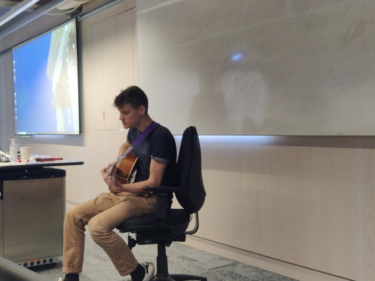 Top tier work from <a href="/erbecdt/">ERBECDT</a>'s Will Markiewicz starting a surprise jam at the BSEER all staff meeting, singing about his research 🎶