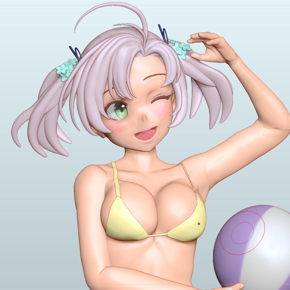 衣笠(艦これ) 「せっかくなのでノーマル衣笠さんヘアーとかも作ってみる。爽やか健全～ 」|たいちのイラスト