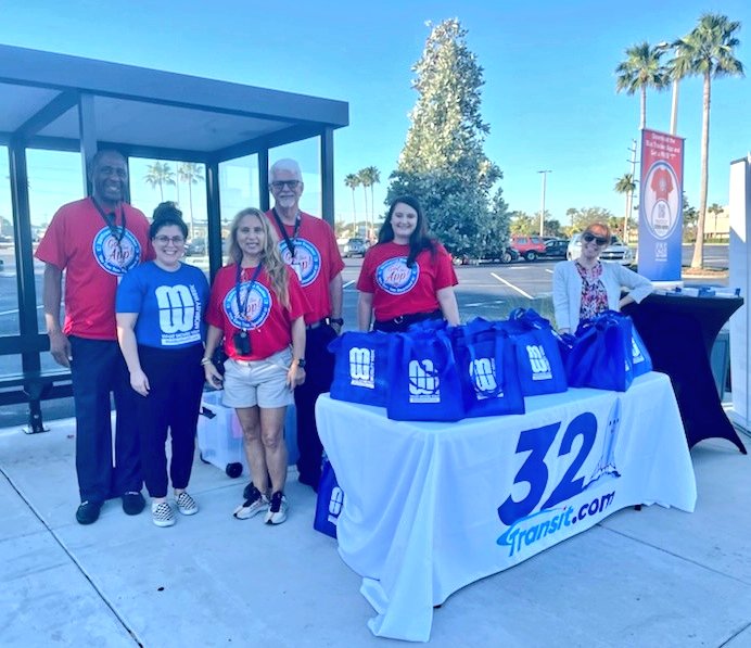 SpaceCoastTPO's tweet photo. Day #2 of @321Transit pop-up events! SCTPO staff is joining our friends over at transit to remind citizens that they can ride FREE on #TryTransitThursday by showing the mobile app. Bonus! They get a free tshirt and awesome safety goodie bags, too! π²ππ€© #MobilityWeekFL https://t.co/R4KD3xaBKC