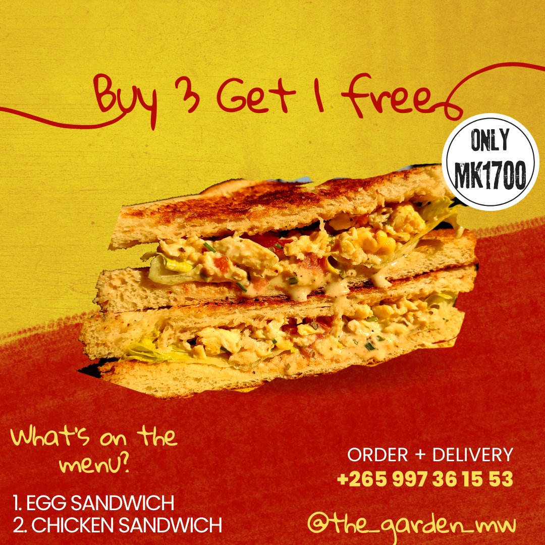 GardenMw's tweet photo. Buy 3 Sandwiches &amp; Get 1 For Free😍 https://t.co/FM3LPbrjN4