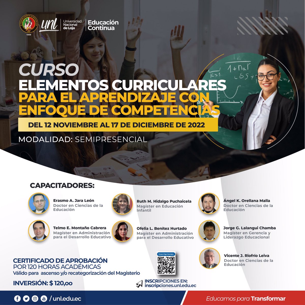 EduContinuaUNL's tweet photo. ¿Eres docente de primaria o secundaria? 🧐

✅ Del 12 de noviembre al 17 de diciembre 
👉 Inscríbete aquí: https://t.co/URjoPuUdjB
📍 Semipresencial
Certificado válido por 120 horas académicas 👏🏻

1/2

#EducamosParaTransformar https://t.co/wLFy9RwuLZ