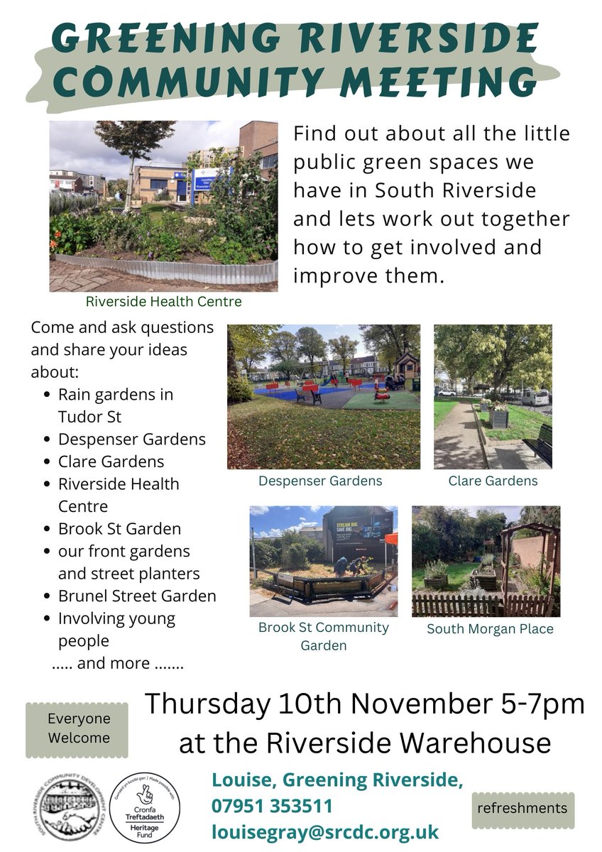 Greening Riverside (@grow4riverside) on Twitter photo Come to our Community Meeting - how can we better use the green spaces in South Riverside? What are the issues that concern you? Lets get together and see what ideas could work. <a href="/CaroWild/">Caro Wild</a> <a href="/leothomson/">Leo Thomson</a> <a href="/GrowWellCardiff/">Grow Well Cardiff</a> <a href="/BecFalvey/">Becca Falvey</a> <a href="/SRCDC_Cardiff/">South Riverside Community Development Centre</a> Come to our Community Meeting - how can we better use the green spaces in South Riverside? What are the issues that concern you? Lets get together and see what ideas could work. <a href="/CaroWild/">Caro Wild</a> <a href="/leothomson/">Leo Thomson</a> <a href="/GrowWellCardiff/">Grow Well Cardiff</a> <a href="/BecFalvey/">Becca Falvey</a> <a href="/SRCDC_Cardiff/">South Riverside Community Development Centre</a>