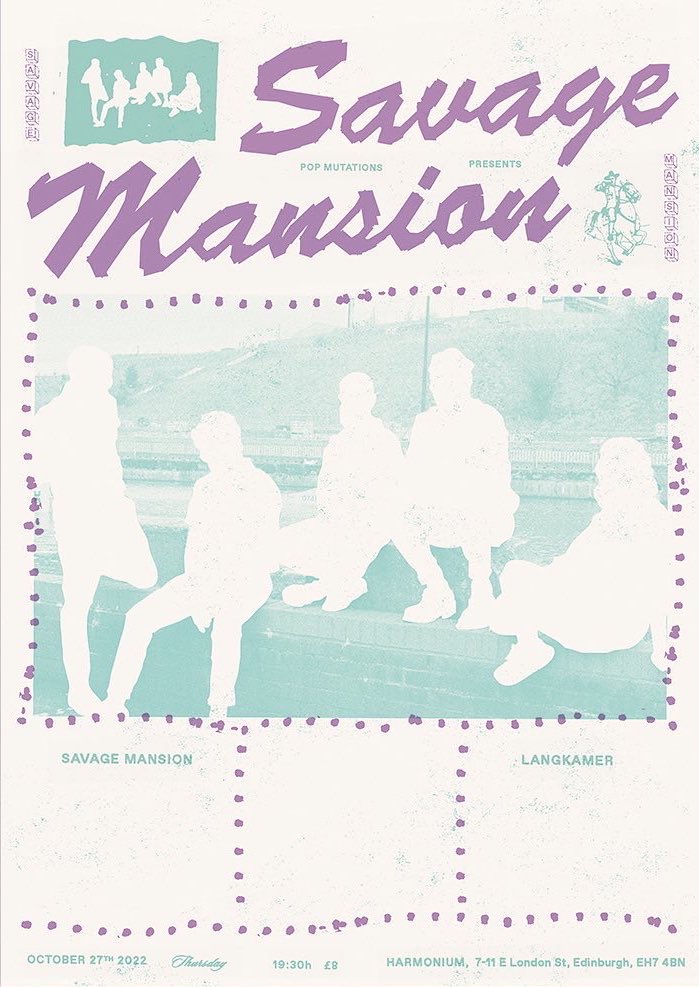 _savagemansion's tweet photo. Edinburgh … really looking forward to this. Small show at Harmonium on this coming Thursday 27th Oct. Us, and the visiting @LangkamerBand. Last tickets - https://t.co/VDhYMD6MDZ https://t.co/elHkf1zxj9