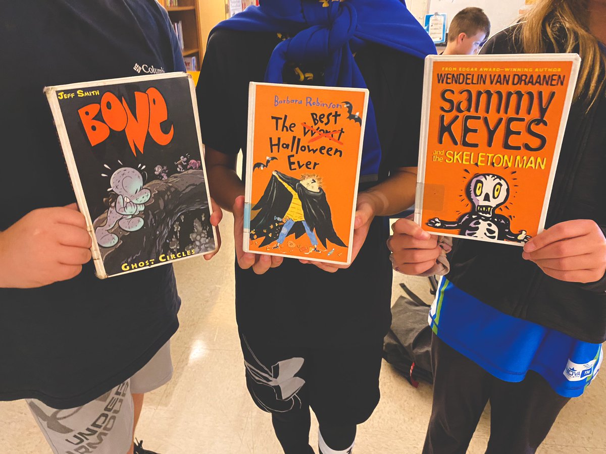 Katie Malcolm (@dawgsteacher05) on Twitter photo Today’s #booktrailerTuesday was full of Halloween fun with books by <a href="/jeffsmithsbone/">jeff smith</a>, Barbara Robinson, and <a href="/WendelinVanD/">Wendelin Van Draanen</a> 🎃👻 <a href="/IndianKnollES/">Indian Knoll</a> Today’s #booktrailerTuesday was full of Halloween fun with books by <a href="/jeffsmithsbone/">jeff smith</a>, Barbara Robinson, and <a href="/WendelinVanD/">Wendelin Van Draanen</a> 🎃👻 <a href="/IndianKnollES/">Indian Knoll</a>