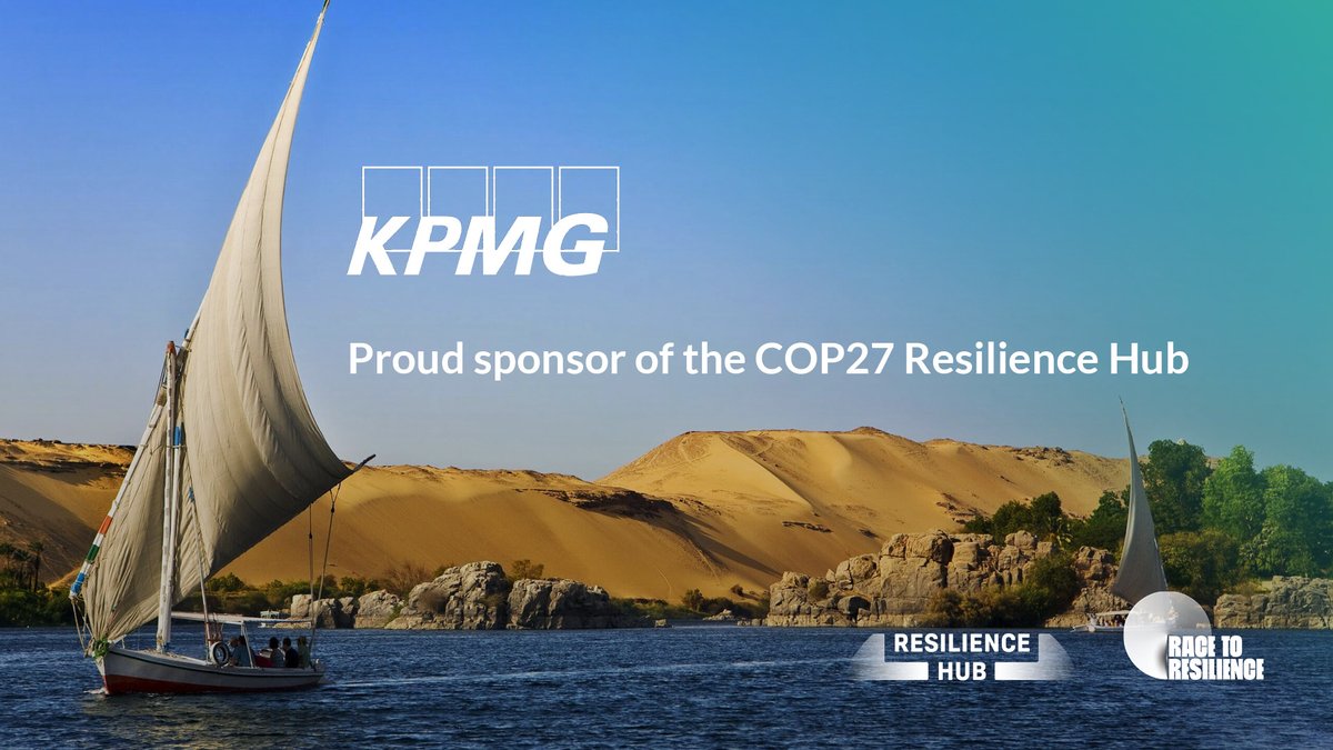 Delighted to announce <a href="/KPMG/">KPMG</a> as a sponsor of the Resilience Hub at #COP27! The Hub brings people together to co-create climate change approaches &amp; drive action on resilience. Learn more about the great programme that KPMG’s support is making possible: bit.ly/3Sm7MT3