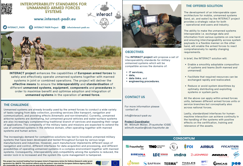 INTERACT_PADR's tweet photo. 📢We have updated the #INTERACT_PADR Factsheet for the 2⃣nd year of the project❗️❗️ 

🟡Interested to learn🧐#more? 🔻

https://t.co/uIIVQws90k

⏬Download #INTERACT_PADR Factsheet

https://t.co/5GGXj9KYq4

#interoperability #UxV #UxS #EuropeanArmedForces #Europe #PADR #EDA https://t.co/w0lw4511p2
