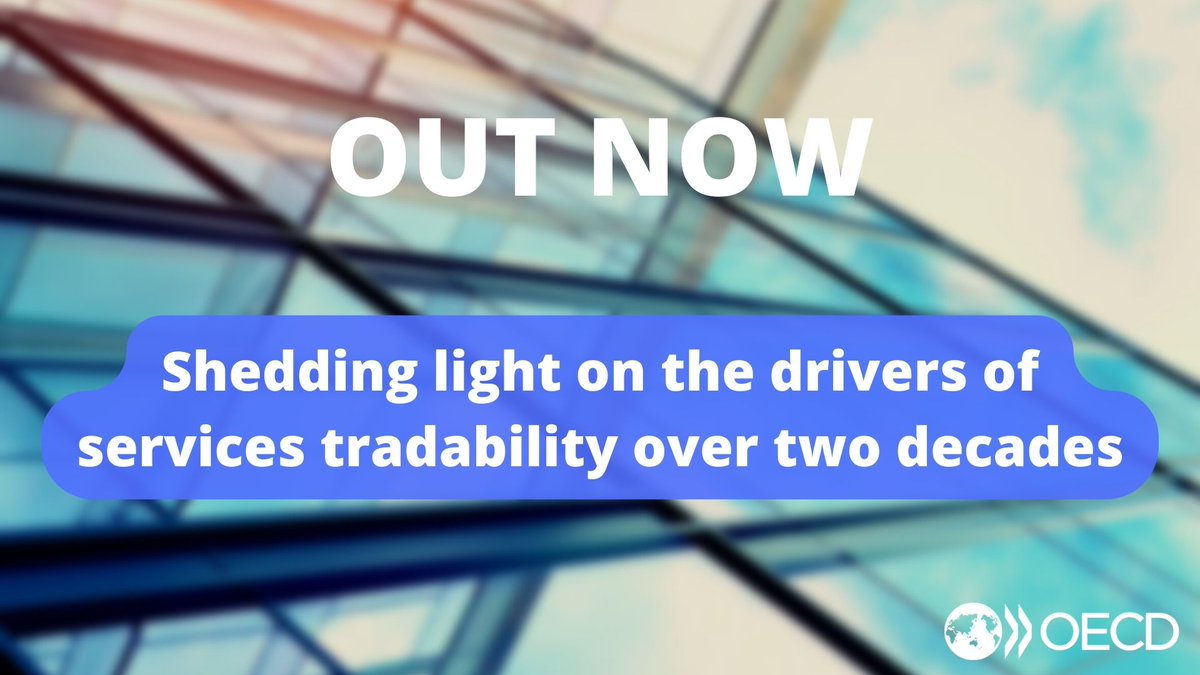 Global #ServicesTrade has been growing faster than global GDP &amp; trade in goods. 📈

A 🆕 study highlights the key drivers of this change in services tradability over the last 20 years.

Discover the paper! 📘⤵️
oe.cd/il/4IU