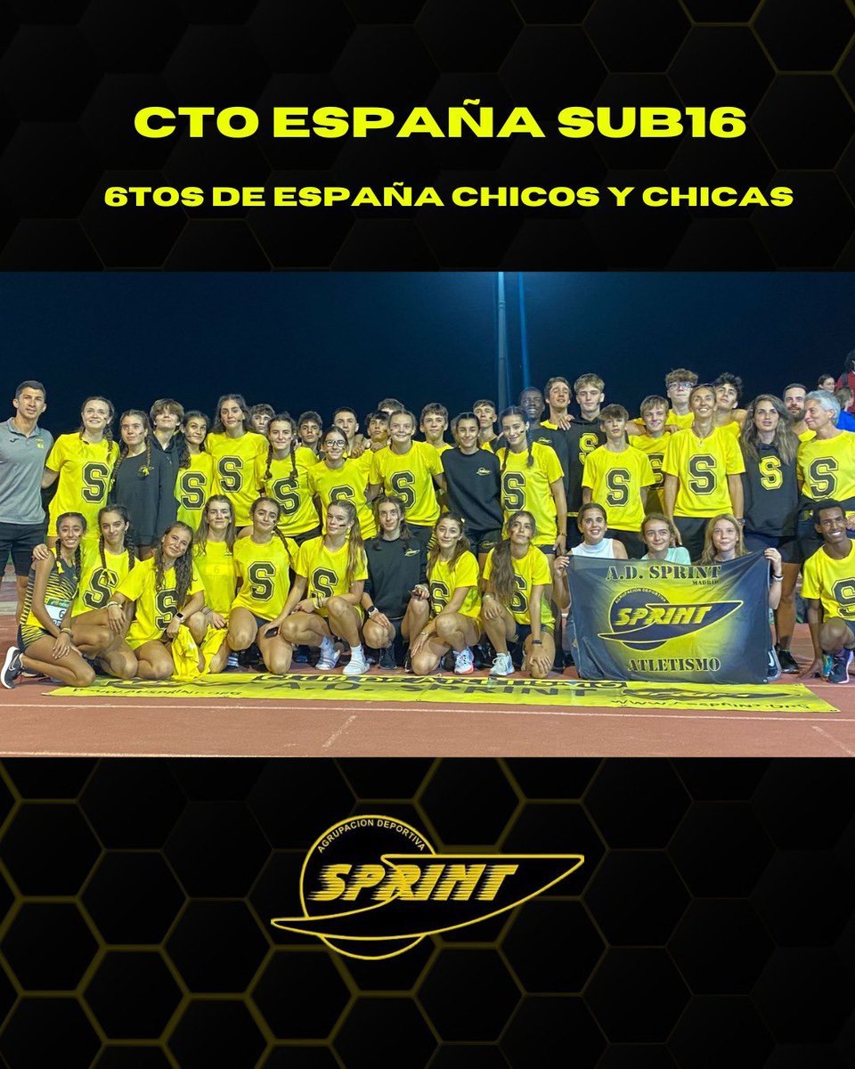 Tras una emocionante tarde de competición en, nuestros equipos sub16 y chicos consiguieron ser sextos en la clasificación definitiva.
Enhorabuena a los atletas y entrenadores que cierran la temporada por todo lo grande. #agrupaciondeportivasprint #ctosub16
 #ctoespañasub16