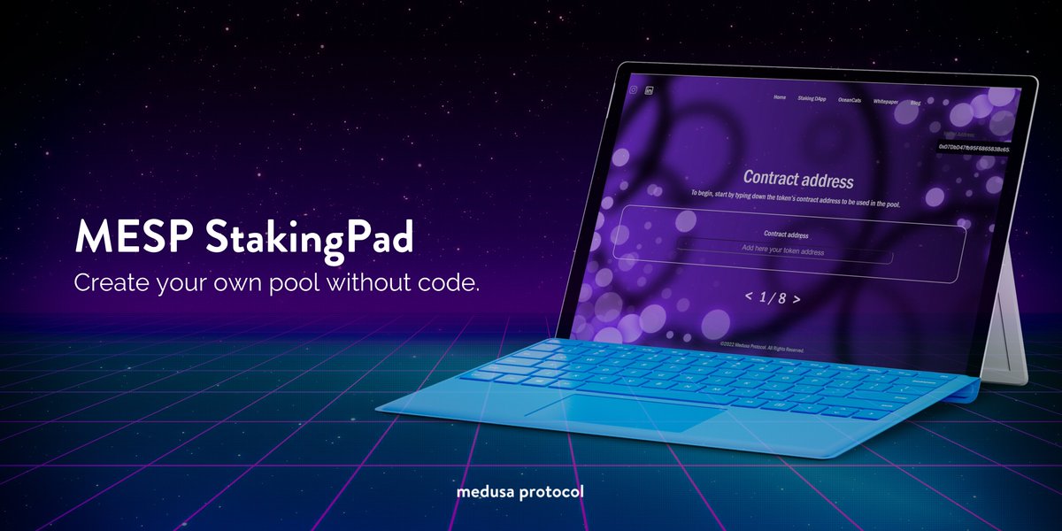 Build your own staking pool without code at medusaprotocol.com.

A tool to simplify the process of staking development, where you are the only owner of the smart contract.

MESP, a decentralized staking launchpad. 

#decentralization #staking #pools #development #bsc