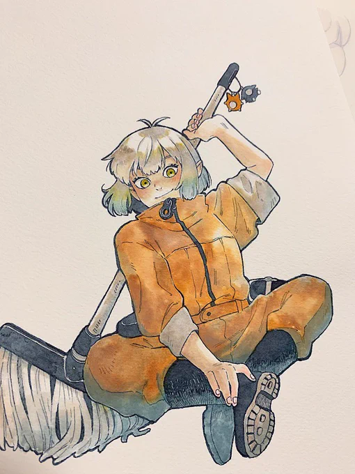 最近何も上げるものないので過去絵を。これはTwitter載せてなかったと思う。新人紹介?みたいなのに載せてもらったカットの原画です。 