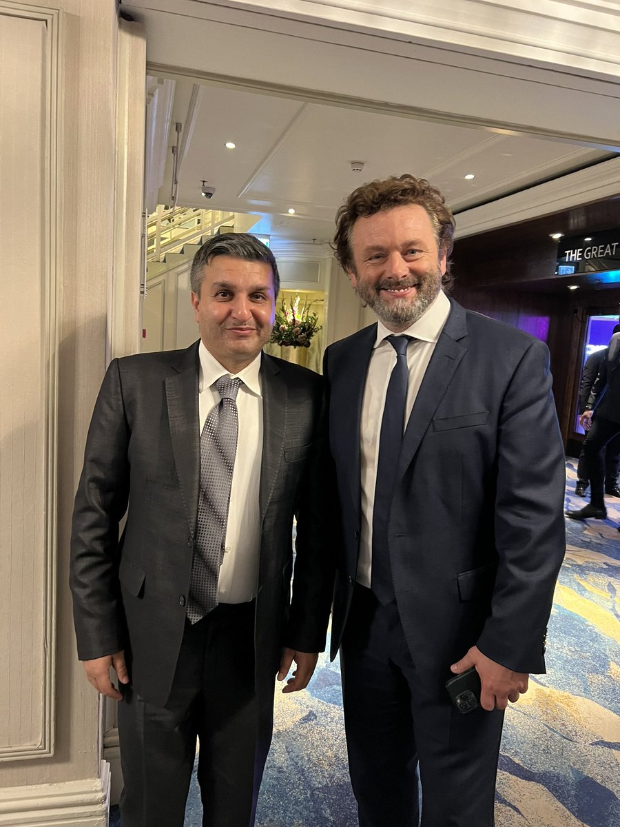 Our owner @FrankKhalidUK with actor Michael Sheen at the @PrideOfBritain awards last night. Told him about our studios & about our new studios.