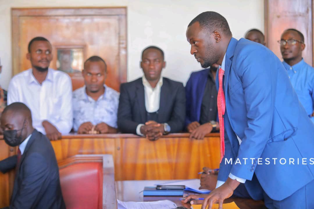 Our CEO, @kiizaeron at court today with @stopEACOP protestors battling lifeless charges of “common nuisance” following their arrest at @EUinUG offices as they presented a petition in support of @Europarl_EN resolution directing @TotalEnergies to suspend Eacop 4 climate & people.