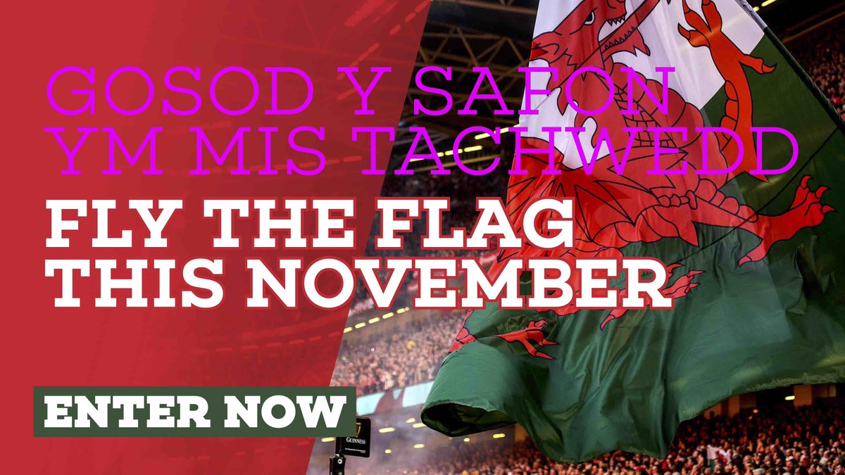 Calling all @WRU_Community participants! Fantastic opportunity to Fly the Flag for the @WelshRugbyUnion Autumn Internationals! Click here to enter: bit.ly/WRUFlyTheFlag