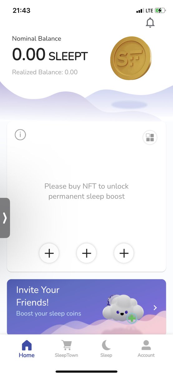 #SleepFuture アプリ入れることができたー！でもNFTを追加できない😑今日から睡眠トラッキングできるんかな..