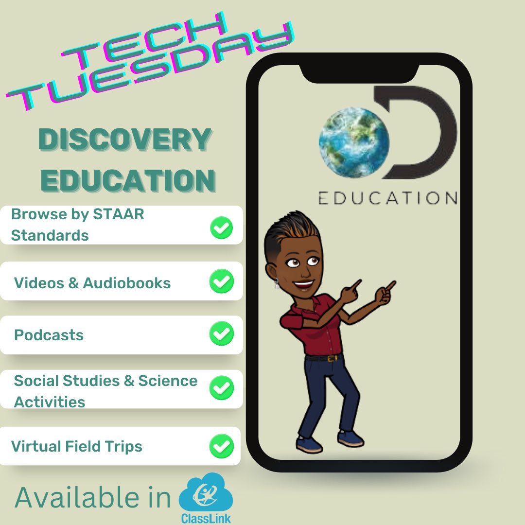 ⁦<a href="/EISDofSA/">Edgewood ISD</a>⁩ don’t forget about our awesome resource, ⁦⁦<a href="/DiscoveryEd/">Discovery Education</a>⁩ Look for it in your (student and teacher) Classlink! ⁦<a href="/StaffordEISD/">Stafford Visual & Performing Arts Elementary</a>⁩ ⁦<a href="/ROYCISNEROSES/">Roy Cisneros Elementary</a>⁩ ⁦<a href="/LasPalmasEISD/">Las Palmas Elementary</a>⁩ ⁦<a href="/ETWrennMS/">E.T. Wrenn Middle School</a>⁩ ⁦<a href="/FineArtsEISD/">Edgewood Fine Arts Academy STEAM</a>⁩