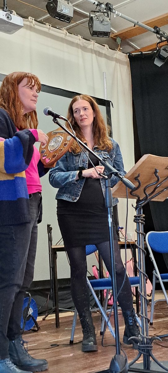 GwylAeronFest's tweet photo. Manon Steffan Ros wins the Aberaeron Book of the Year for The Blue Book of Nebo, presented by fellow author Caryl Lewis. @ManonSteffanRos @FireflyPress #aboty #Aberaeron https://t.co/2oPxDlT28M