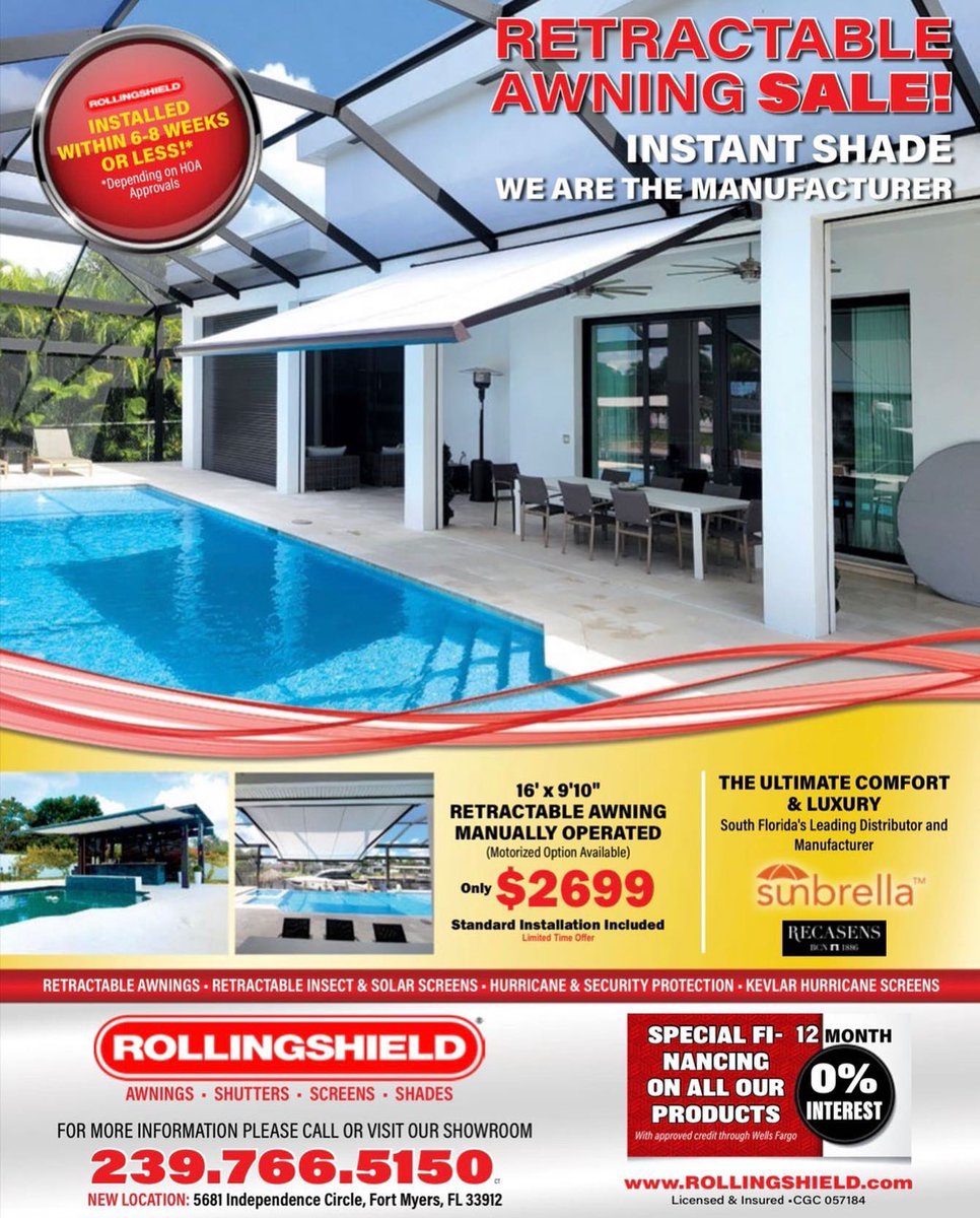Rollingshield1's tweet photo. For almost 30 years, Rollingshield's shutters and awnings have been made from the highest quality materials available and manufactured with the strictest attention to detail, performance, and durability! https://t.co/NY5g3Bt48K