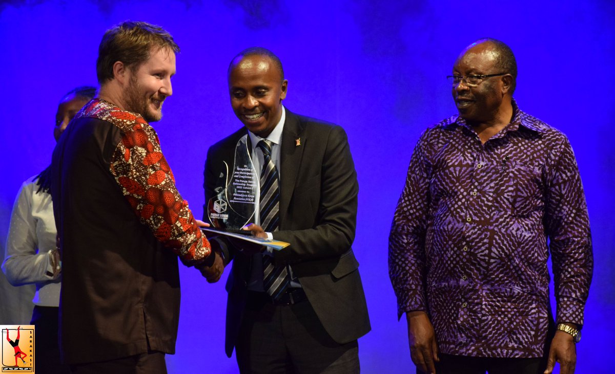 SarakasiTrust's tweet photo. Members from the incredible @FikaFilmmakers take a photo at the #PSFcommissioning while receiving an award from Dagoretti South MP @KiarieJohn and @kimaniwanjogu earlier today at the @PangasanaaKE commissioning, at Sarakasi Dome. 

#PSFcommissioning https://t.co/Lyh2LdMXnM