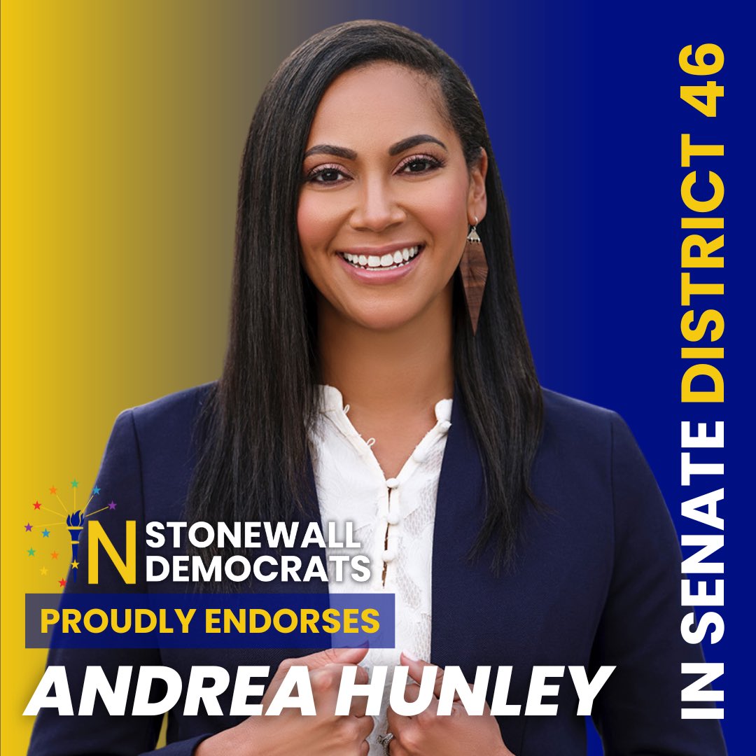 INStonewall's tweet photo. Can you believe Election Day is just two weeks away? Make sure you, your family, and your friends get out to vote for Andrea Hunley and Katie Forte for our State Senate, and for all of our Stonewall endorsed candidates! 🏳️‍🌈🏳️‍⚧️ https://t.co/tGHcZopflP