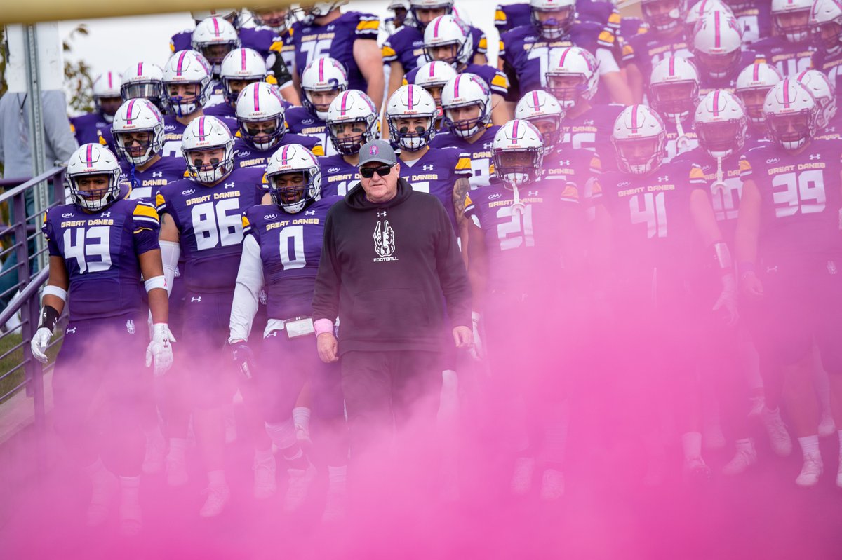 UAlbanySports's tweet photo. .@UAlbanyFootball is rockin' the PINK this Saturday at Tom &amp; Mary Casey Stadium! 

Will you be joining them to support @ACS_CapitalReg this weekend? 

#UAUKNOW #WinTheDay 🟪🟨 https://t.co/zOf9fcg5FV