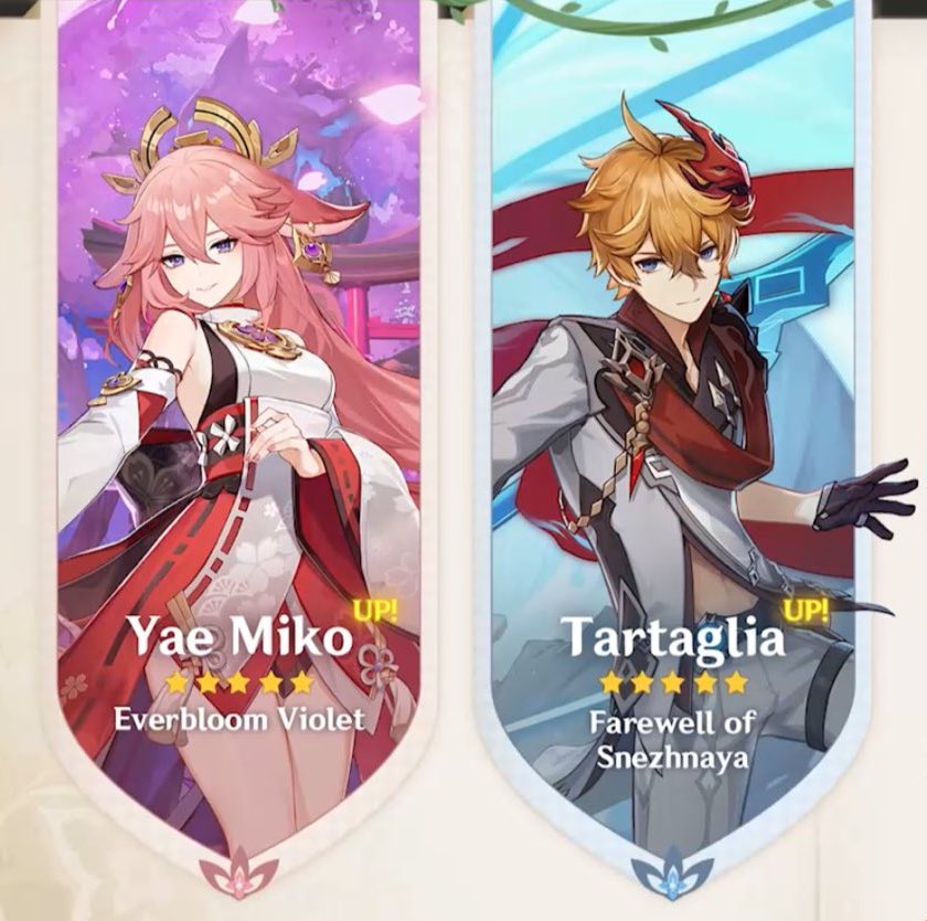 official_te0's tweet photo. ✨Guaranteed Yae/Childe Giveaway✨

Or You can choose 3280GC 😋

🐟 RT + Follow
🐟 Which one you choose? 
🐟 Opt Tag 1 bff gets Chorus 

End Phase 1 , Version 3.2 

Good Luck 🍀 https://t.co/sClnl5UyyX