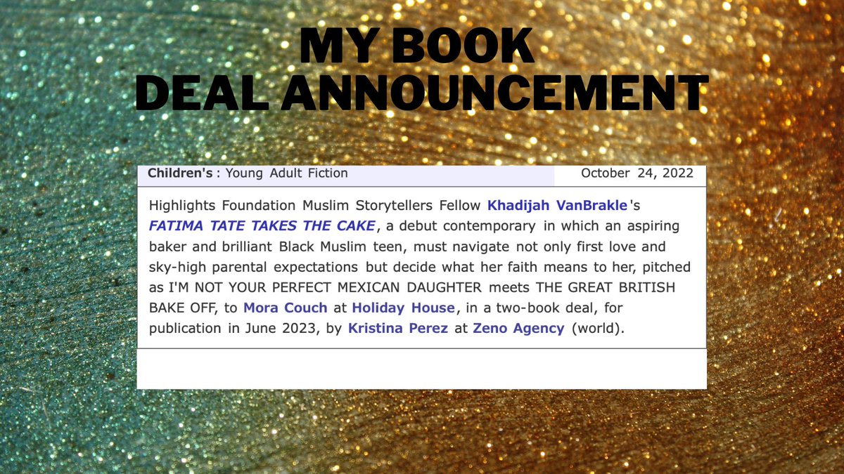 LVanBrakle's tweet photo. The news is out! Getting a book (or two) published takes many hands. My sincere thanks to my agent @kperezagent of @zenoagency &amp; @mcouchhh and everyone else at @HolidayHouseBks for believing in my stories featuring Black American Muslim teens

Notice the mention @HighlightsFound https://t.co/RG1VHFP3QP