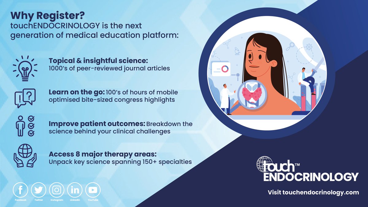 Keeping up with the latest clinical data shouldn’t use hours you DON’T have. Delve into 100’s of hours of bite-sized congress highlights across 8 therapy areas and 150+ specialities. All in the time you DO have. Sign up to Touch Medical Media for free:bit.ly/3rULCfH