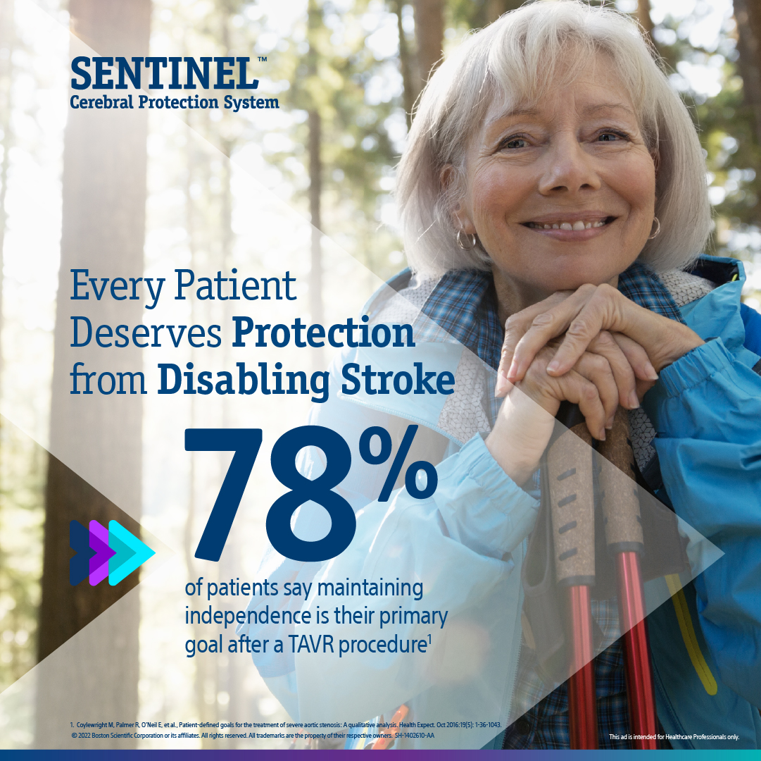 BSCCardiology's tweet photo. 78% of #TAVR patients say that maintaining their independence is their primary goal post procedure. Learn about the devastating impacts of #stroke and how SENTINEL™ CPS can help. 

View the #PROTECTEDTAVR Study results: https://t.co/FCZ0bidFuw  

#WorldStrokeDay https://t.co/u0okNqOTEI